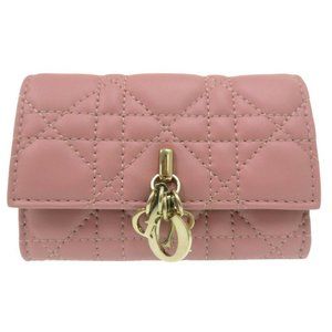 DIOR Pink Lambskin Leather Wallet